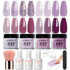 AZUREBEAUTY dip powder eggplant purple bottle for long-lasting salon color