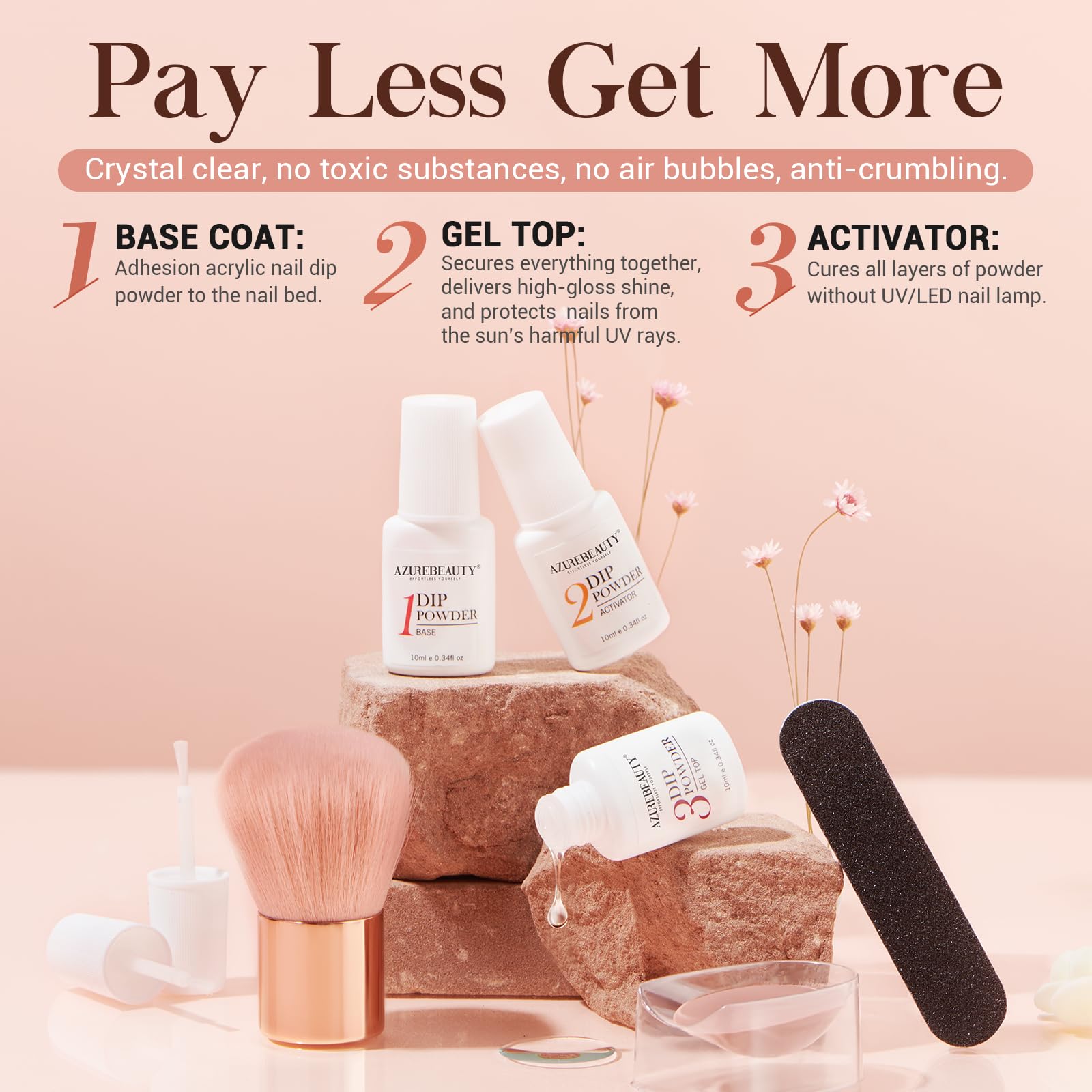 Neutral-toned finished nails with a glossy shine