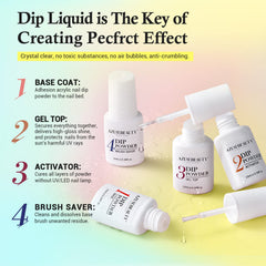 AZUREBEAUTY dip powder finish shows glossy, natural-looking nails