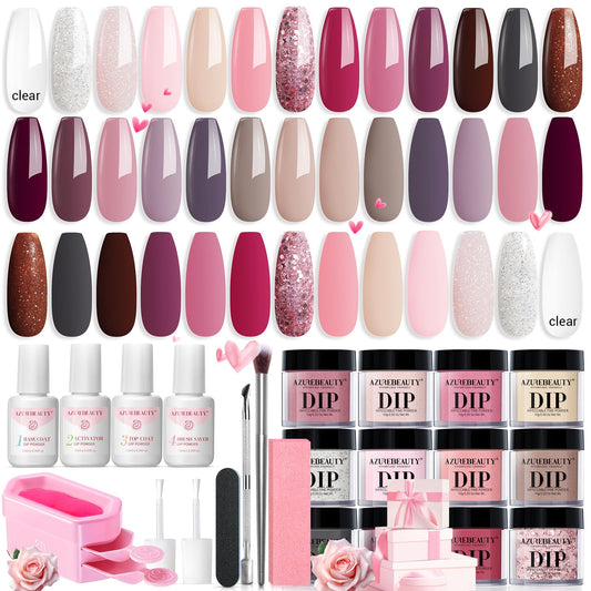 AzureBeauty dip powder kit with 20 colors for versatile nail art