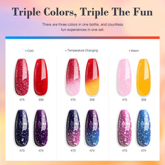 AzureBeauty color-changing blue-pink-purple-orange powders in kit for mood‑shift looks.