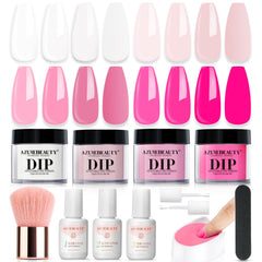 AZUREBEAUTY dip powder pink collection for beginners with natural-looking color