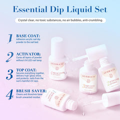 AZUREBEAUTY dip powder kit in salon-quality packaging for home use.