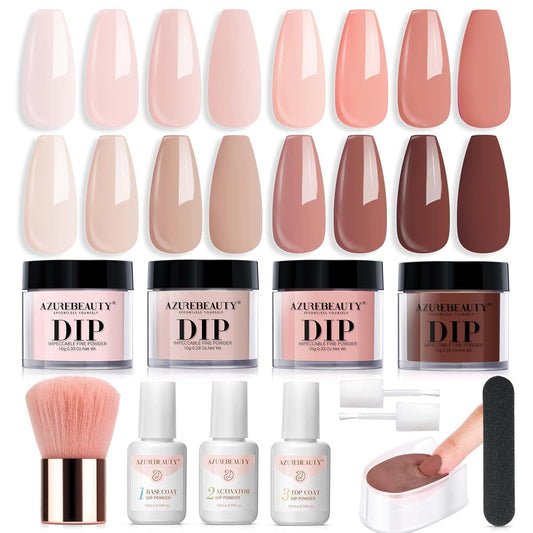 AZUREBEAUTY Dip Powder Kit Starter packaging shown for beginners