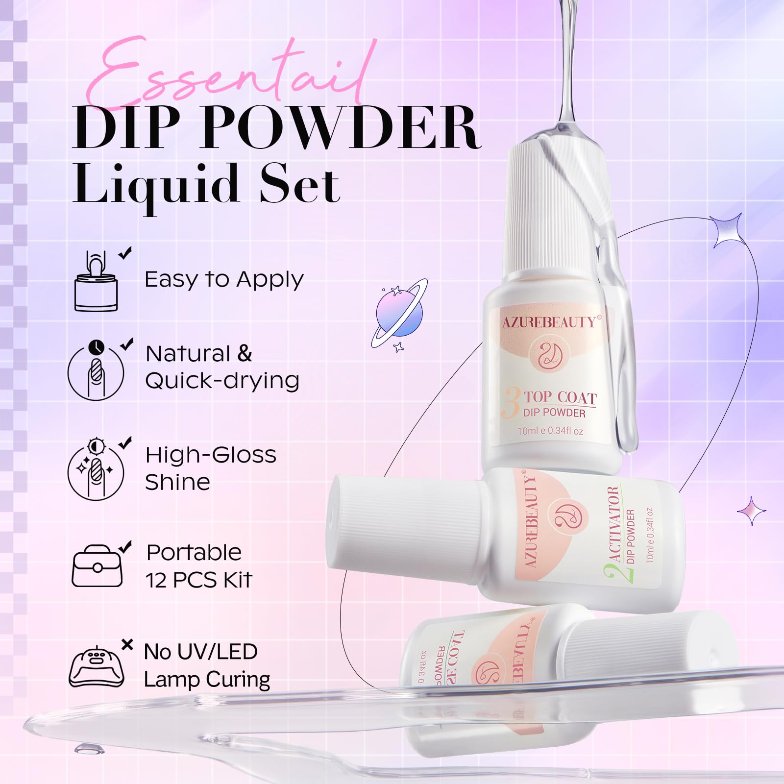 AZUREBEAUTY lavender dip powder for pastel nails