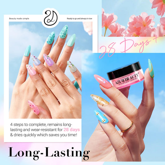AZUREBEAUTY dip powder liquids and base/top/activator for durable application