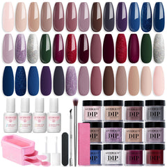 AzureBeauty dip powder nail kit with 20 colors for versatile at-home manicures.