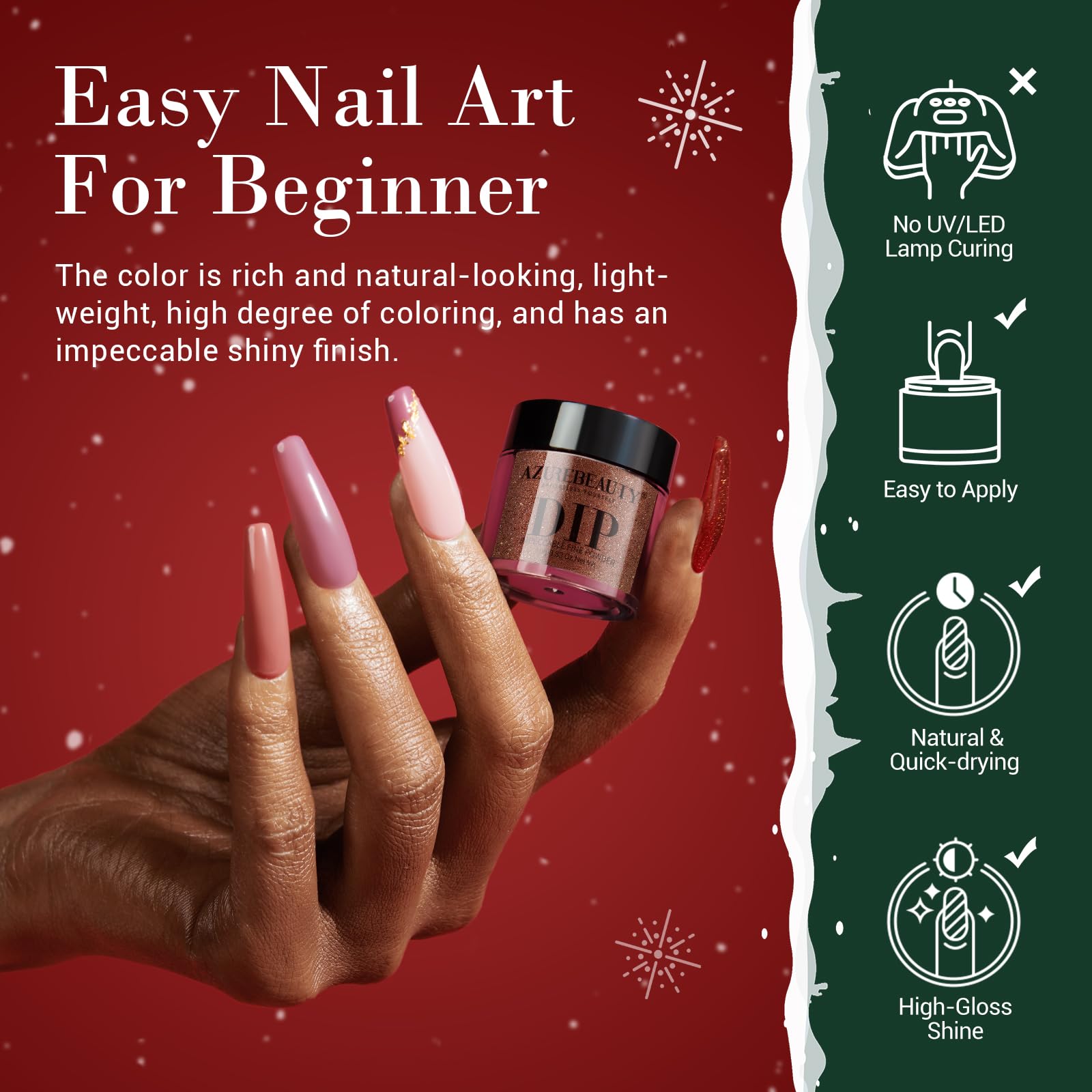AZUREBEAUTY dip powder recycle tray helps organize workstation during nail art.