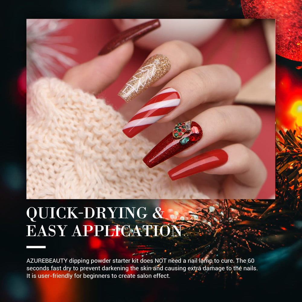 AzureBeauty silver glitter dip powder for luminous shine