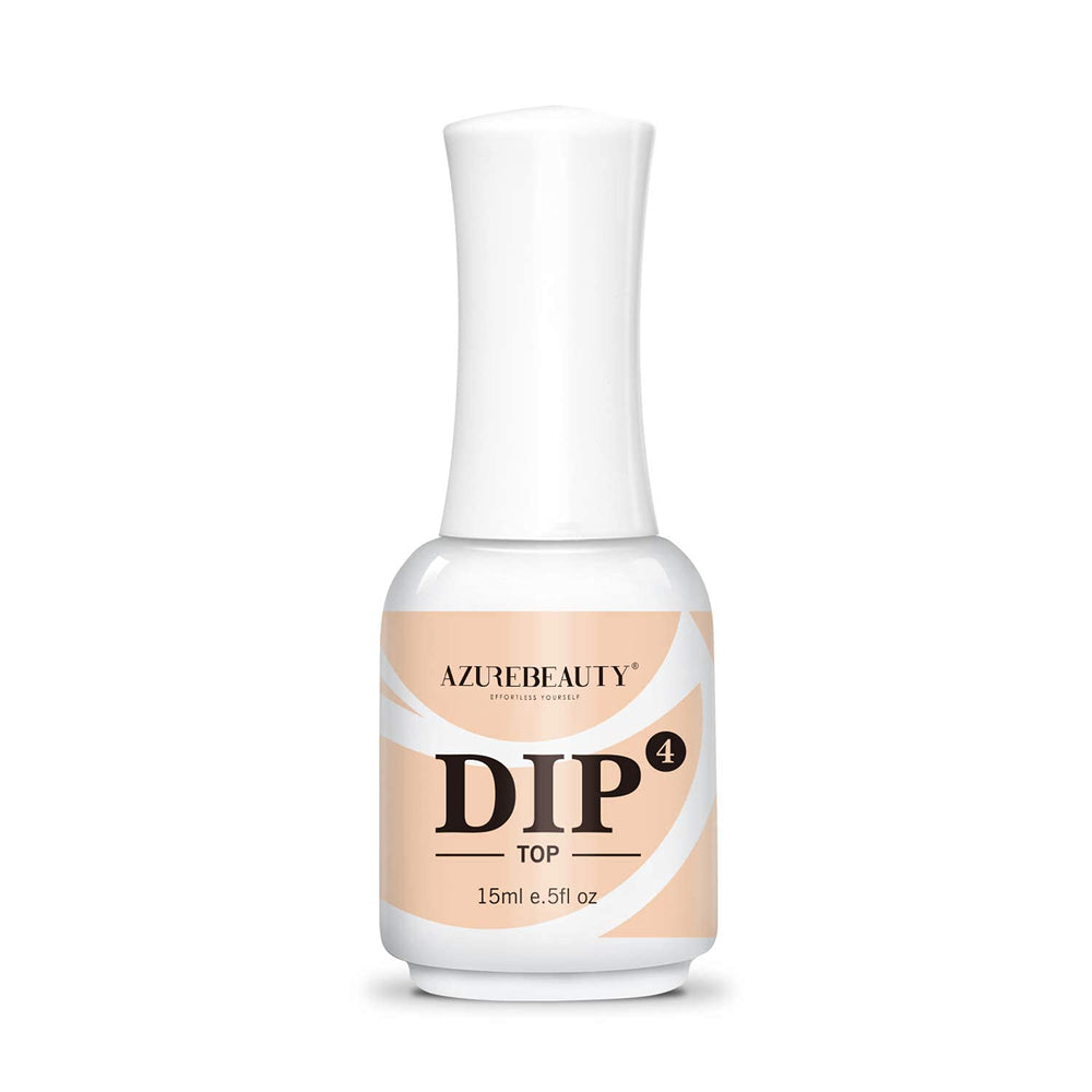 AZUREBEAUTY Dip Powder Top Coat 15ml bottle closeup for glossy nails.