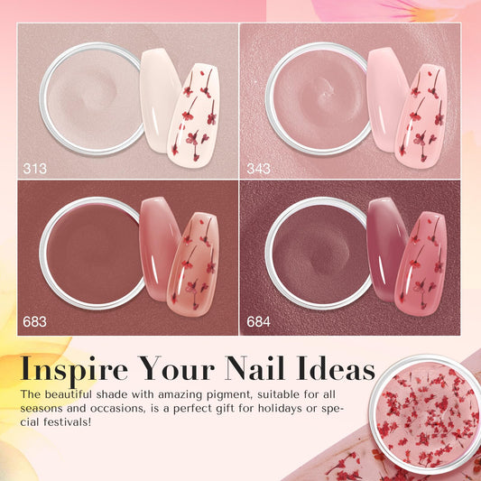 AZUREBEAUTY dried flower accents for delicate nail art