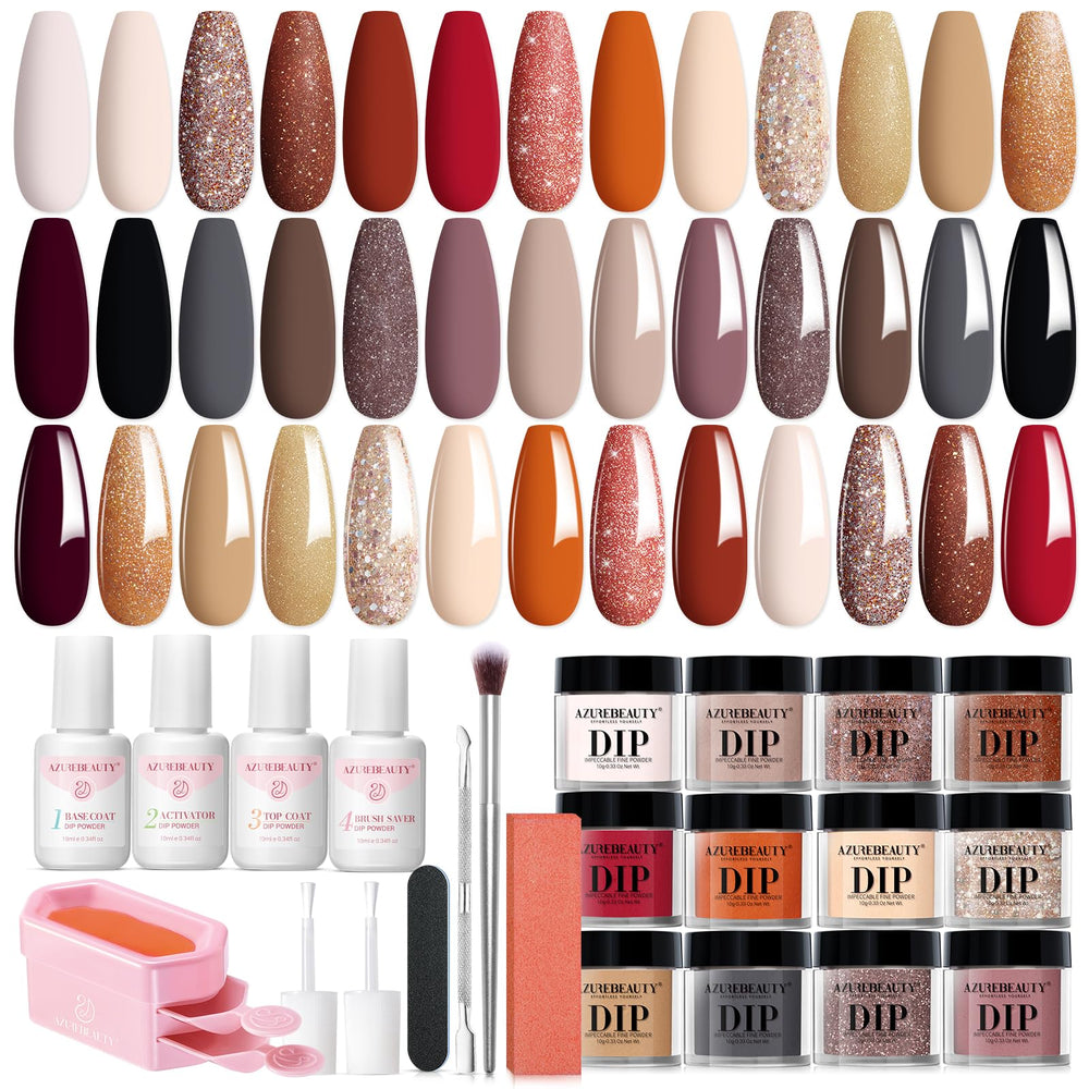 AzureBeauty fall dip powder colors for chic nails and seasonal looks.