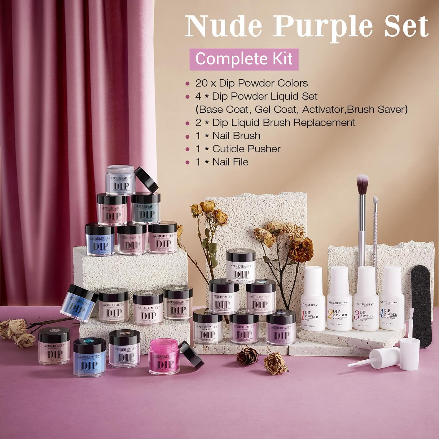 AzureBeauty no-lamp formula dries quickly for easy at-home nails.