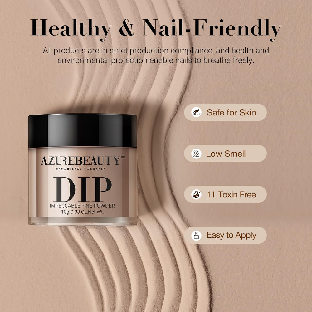 AZUREBEAUTY dip powder finish with long-lasting shine and durability.