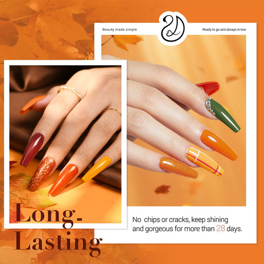 AZUREBEAUTY Maple Grey Sage Green powders offer rich fall hues for chic nails.