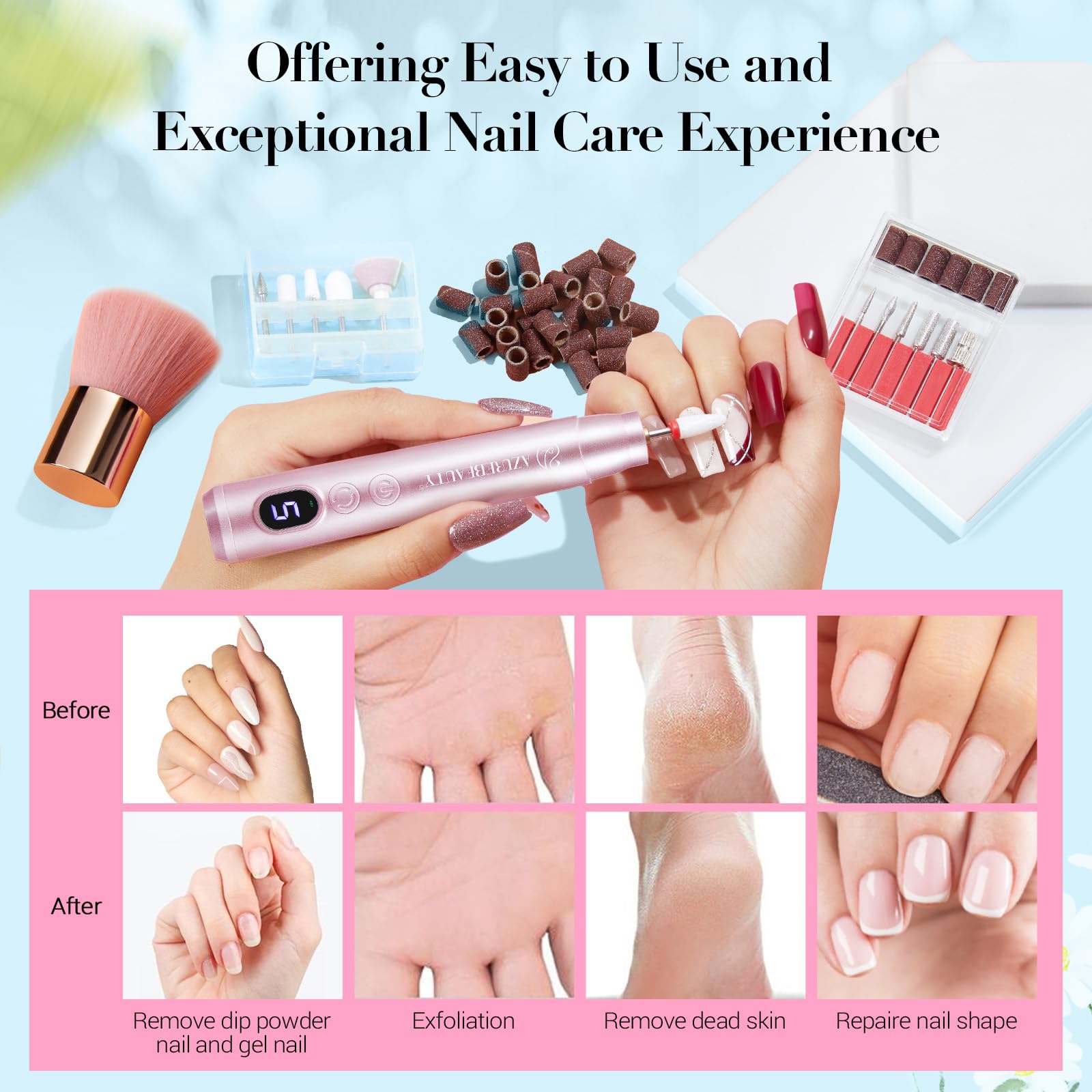 11 drill bits set for versatile manicures and pedicures