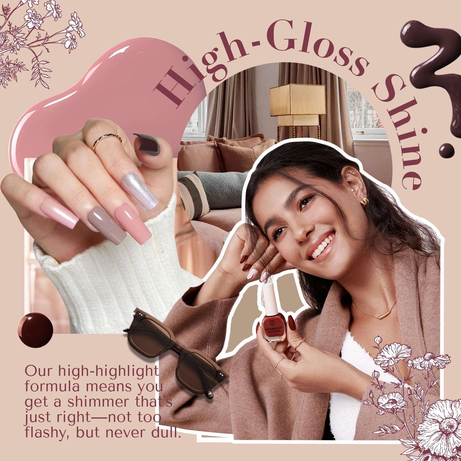 AZUREBEAUTY pink nail polish with soft, wearable color.