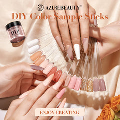 AZUREBEAUTY 10 nail sticks and 2 orange wood sticks for testing colors.
