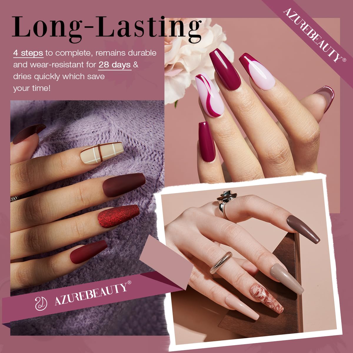 AzureBeauty professional dip manicure tools for precise shaping and application.