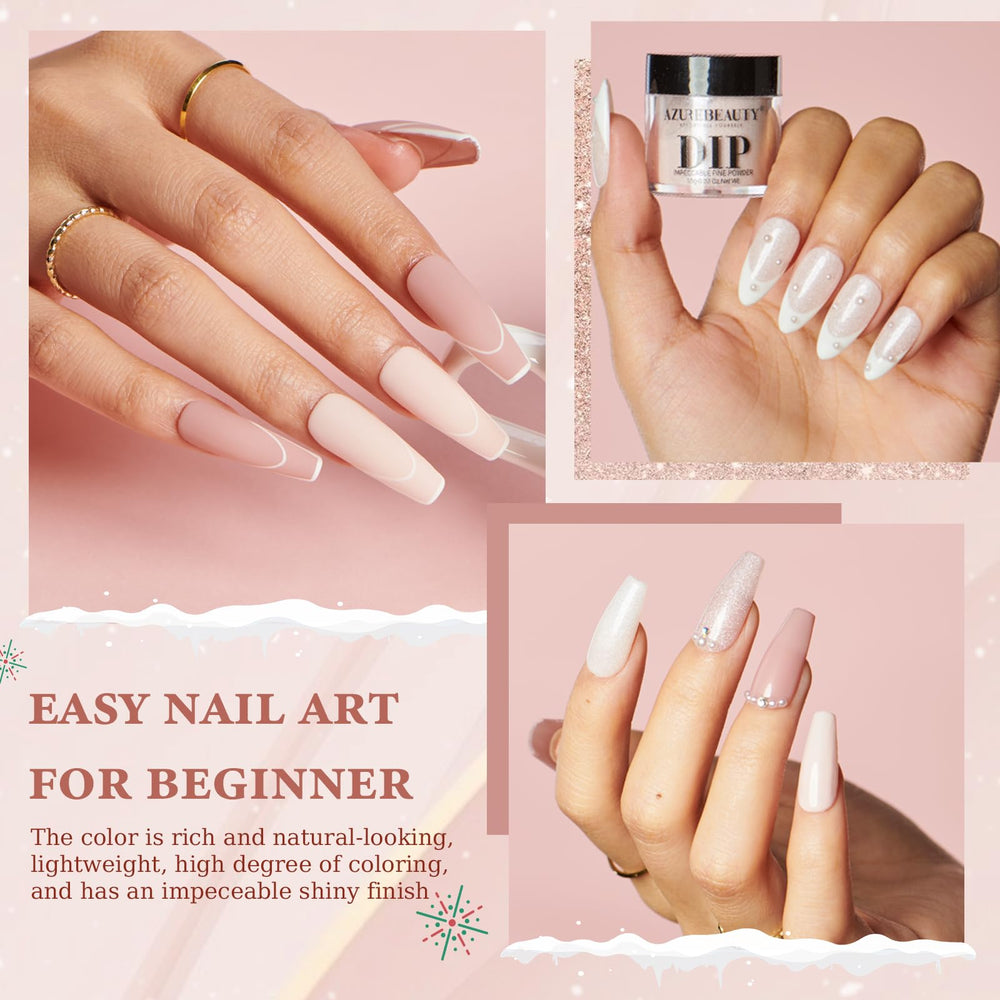 Nude dip powder for natural-looking nails by AZUREBEAUTY