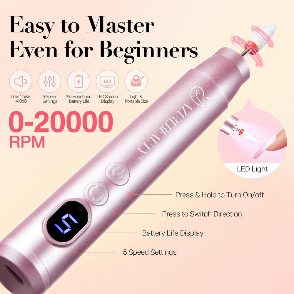 AzureBeauty portable electric nail drill for at-home nail prep