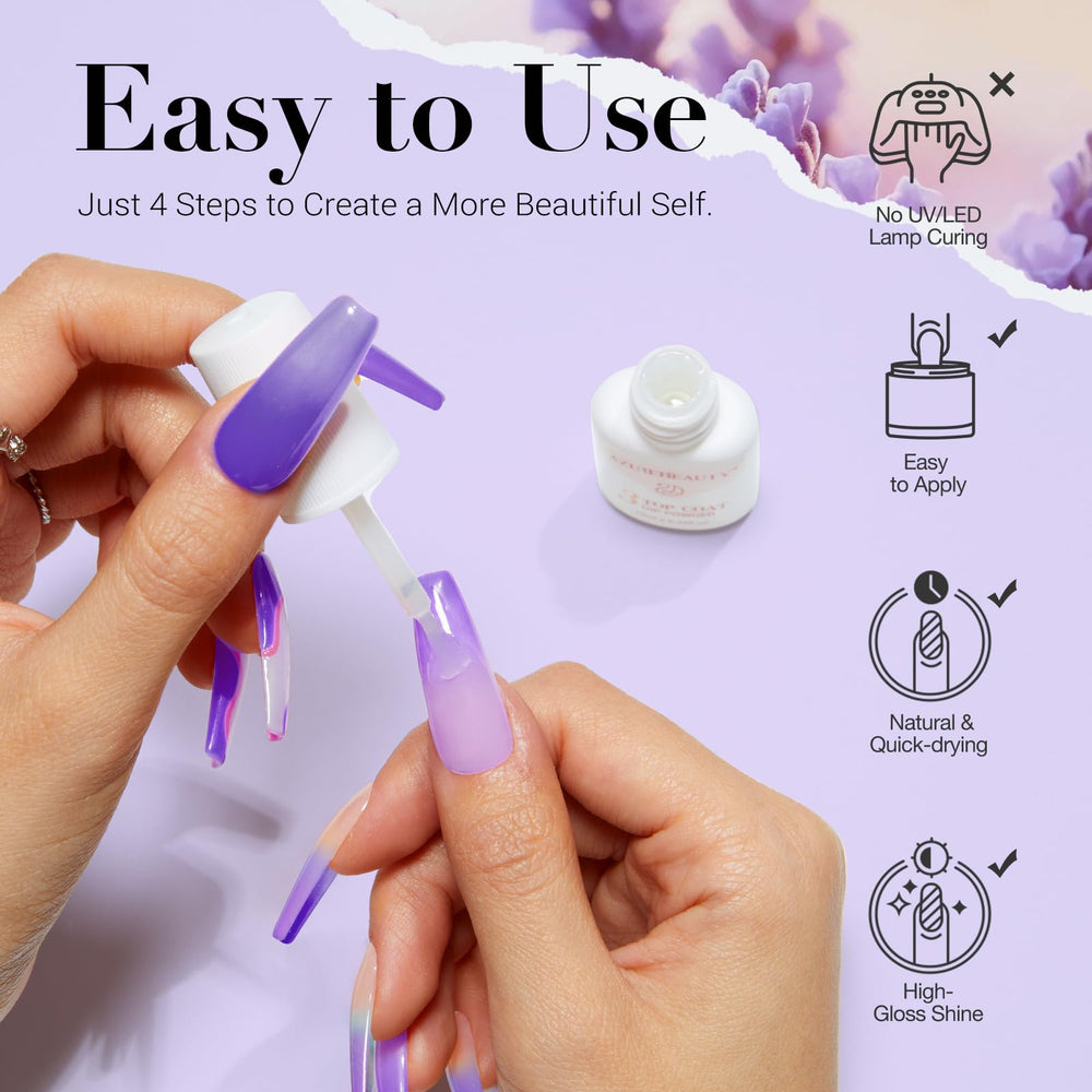 AZUREBEAUTY Purple Twilight Bloom DIY at-home manicure example