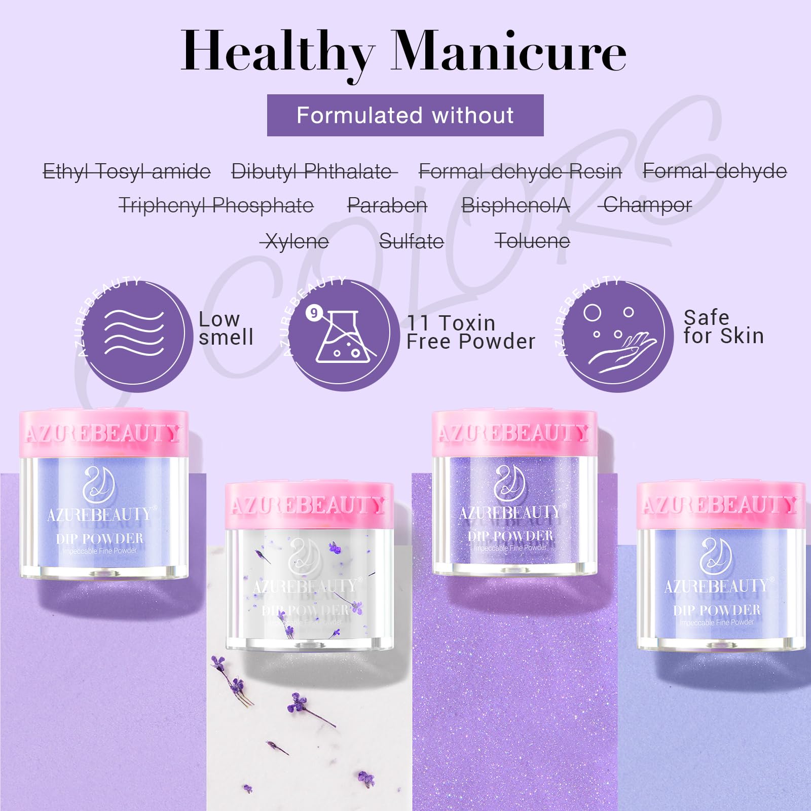 AZUREBEAUTY Purple Twilight Bloom French nail art setup for elegant tips