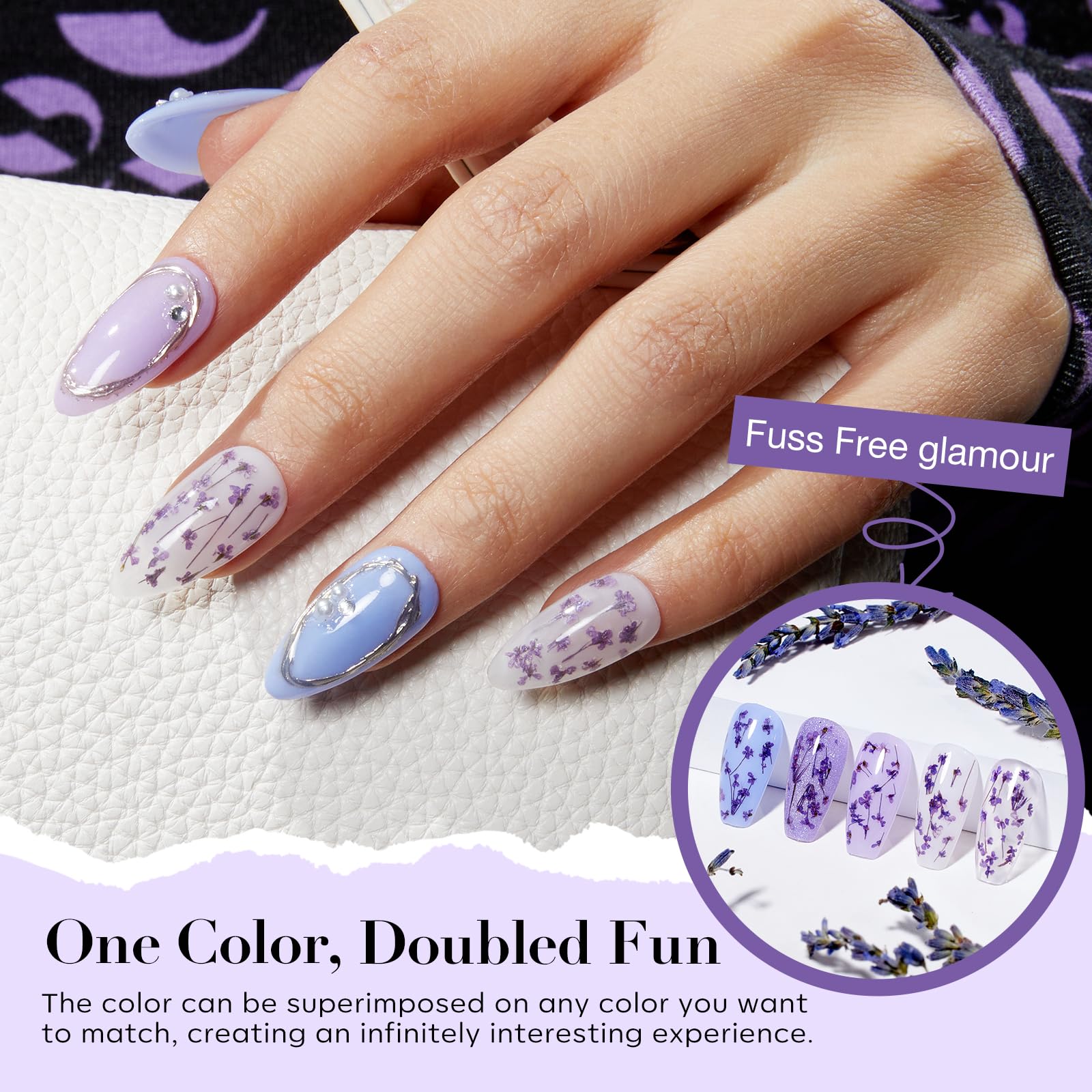AZUREBEAUTY Purple Twilight Bloom top coat for a glossy, durable finish