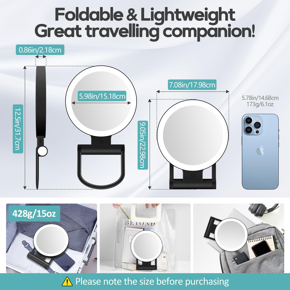 B Beauty Planet compact magnifying mirror designed for travel in a bag.