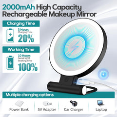 B Beauty Planet magnifying mirror with three-color lighting to match conditions.