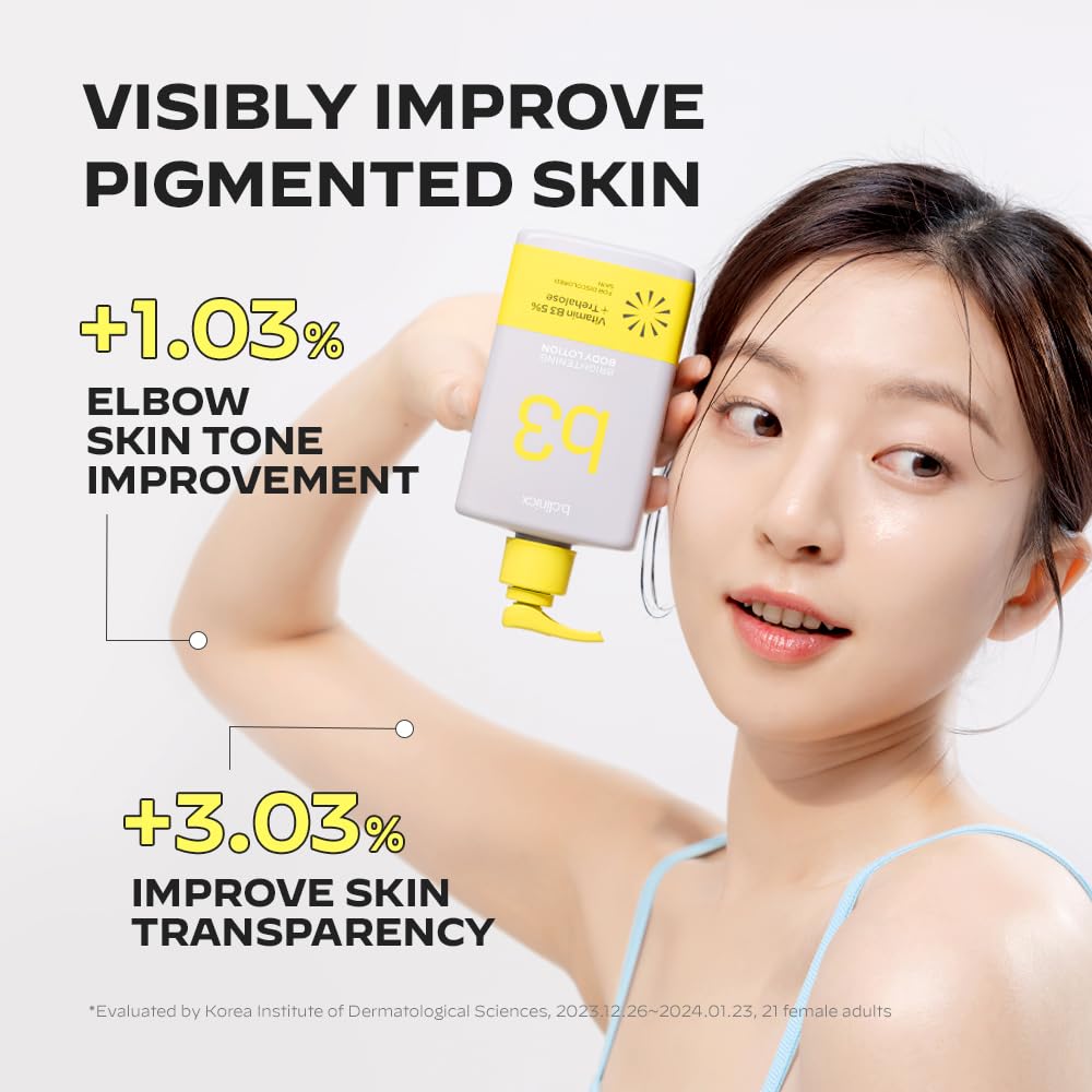 application near elbows with b.clinicx lotion for targeted tone improvement