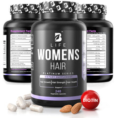 B Life Company hair vitamins bottle front for hair growth support