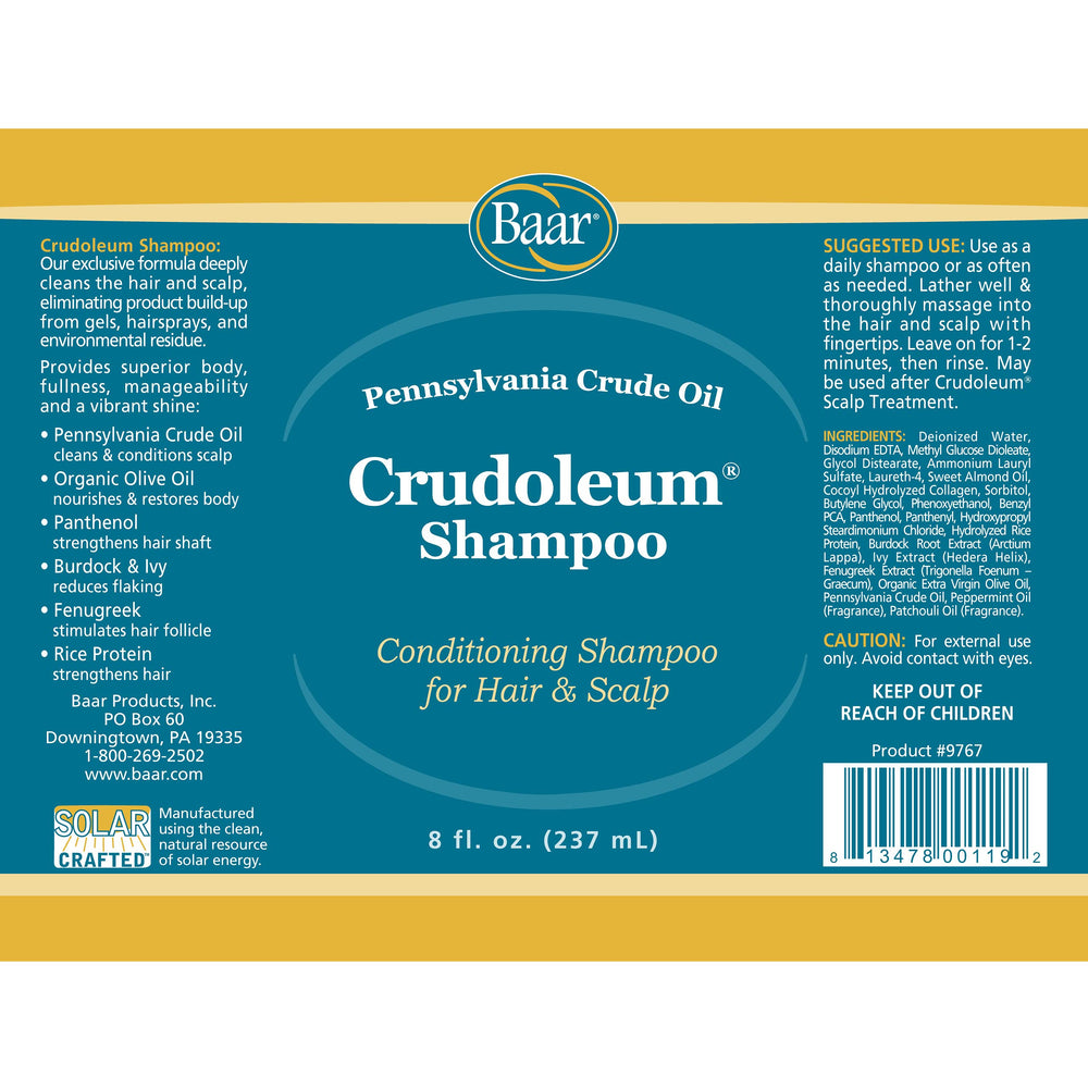 Lather from Baar Crudoleum Shampoo nourishes during wash
