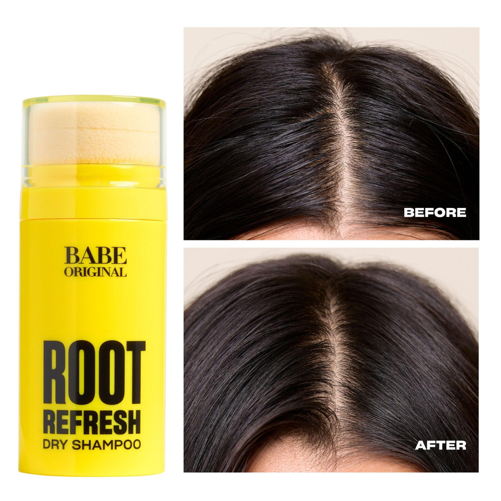 BABE ORIGINAL aerosol-free and talc-free formula keeps hair light and clean.