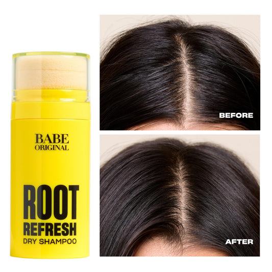 BABE ORIGINAL aerosol-free and talc-free formula keeps hair light and clean.