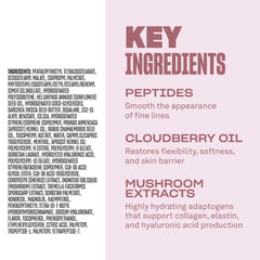 Peptides and botanicals support lip texture over time in Cloud 9 Serum.