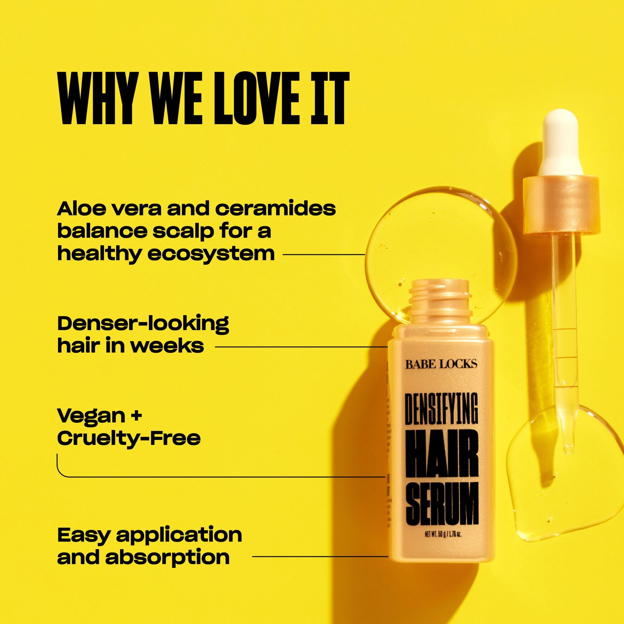 BABE ORIGINAL Locks densifying serum being gently massaged into the scalp