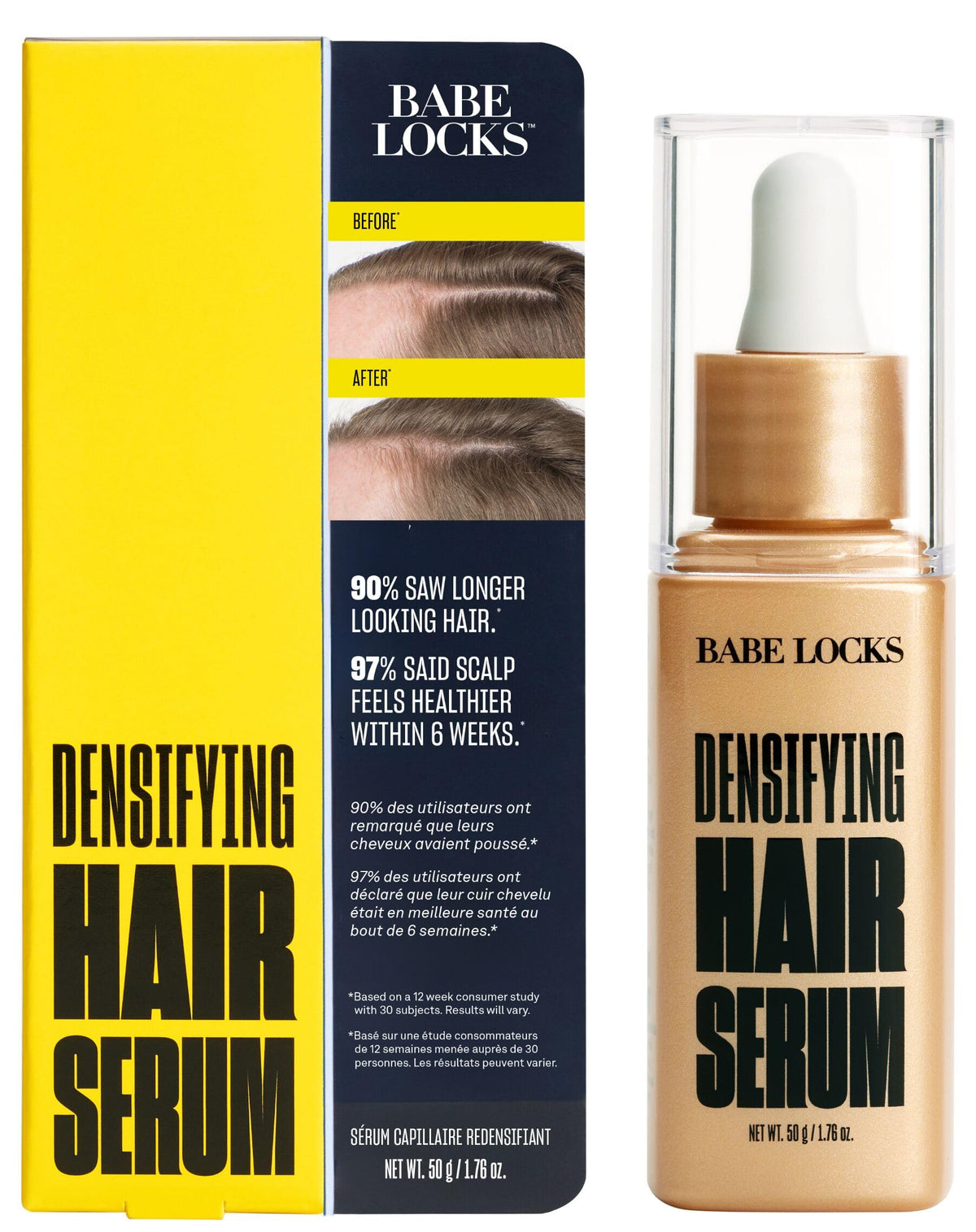 BABE ORIGINAL Locks densifying serum dropper marks for precise nightly application