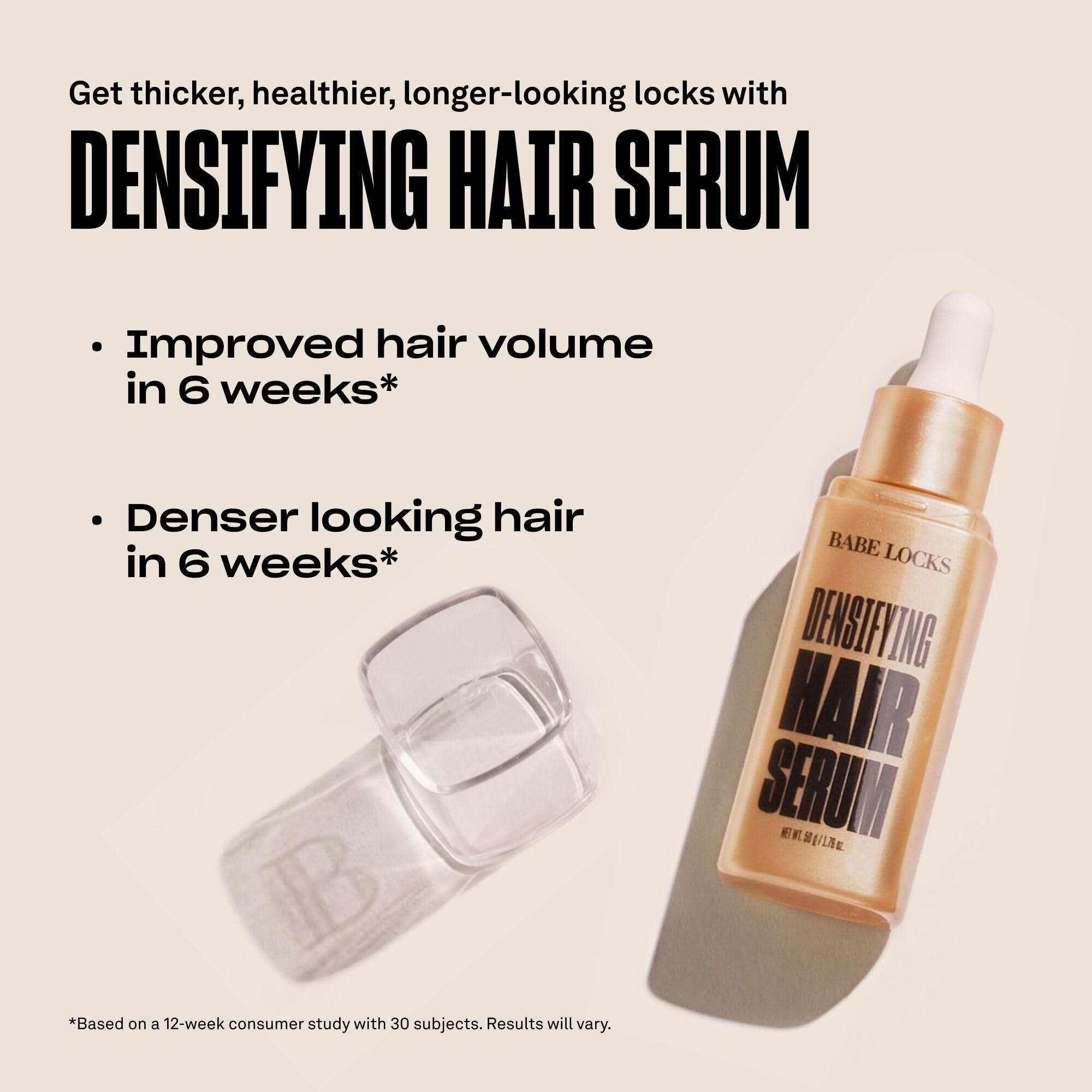 BABE ORIGINAL Locks densifying serum split hair sections ready for scalp treatment