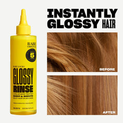 Close-up of massaging BABE ORIGINAL Glossy Rinse into hair lengths