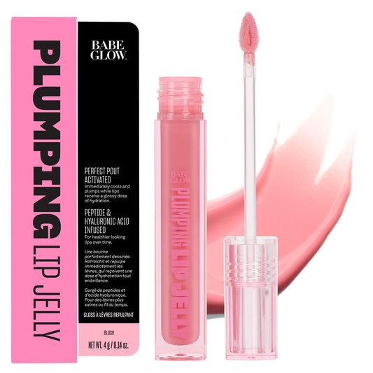 BABE ORIGINAL Glow Lip Jelly wand-application for instant tingle and fuller lips.