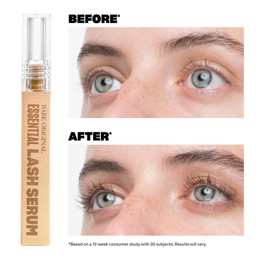 Babe Original Lash Serum wand application demonstrates easy nightly use