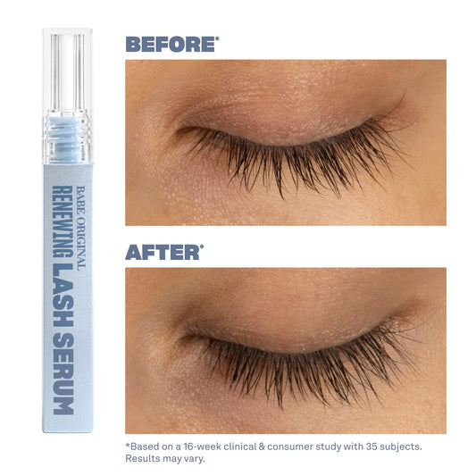 BABE ORIGINAL Renewing Lash Serum applicator wand for precise lash-line application.