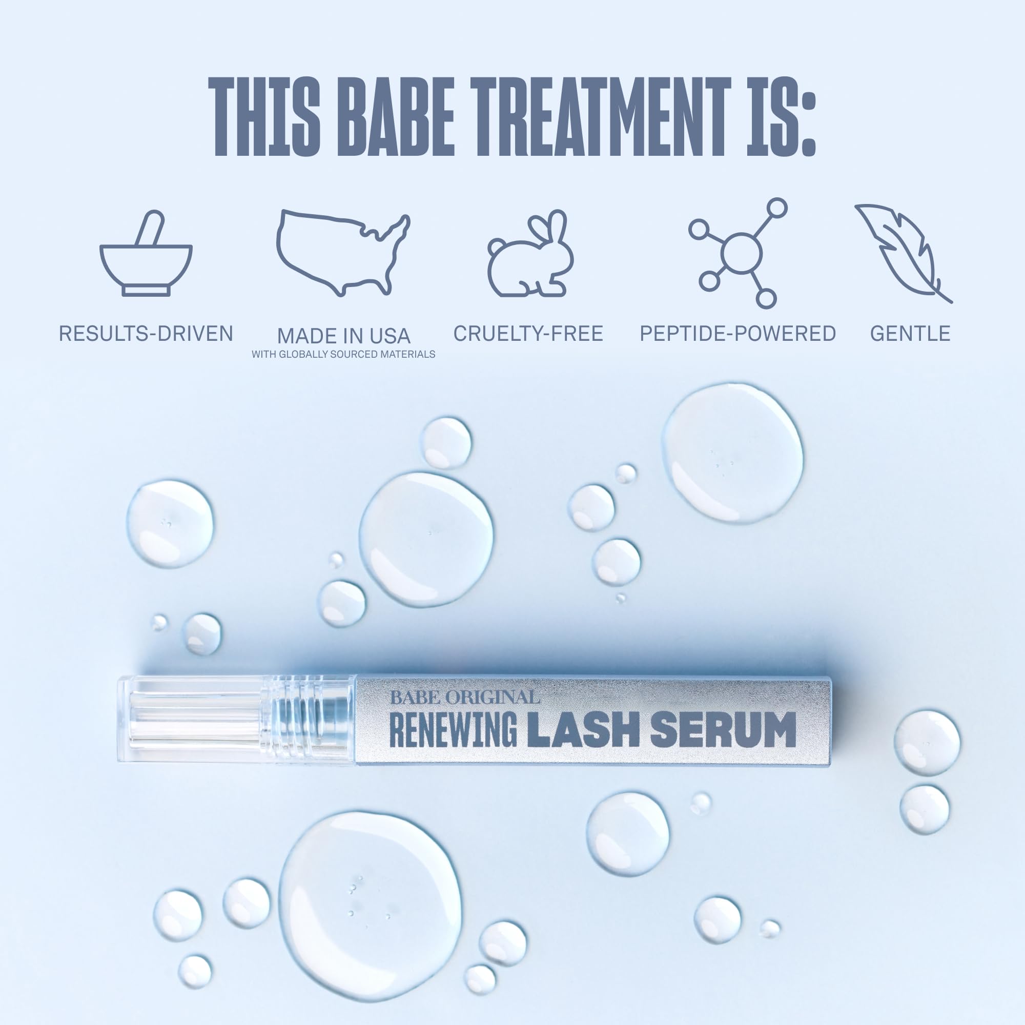 BABE ORIGINAL Renewing Lash Serum 16-week study results graphic.