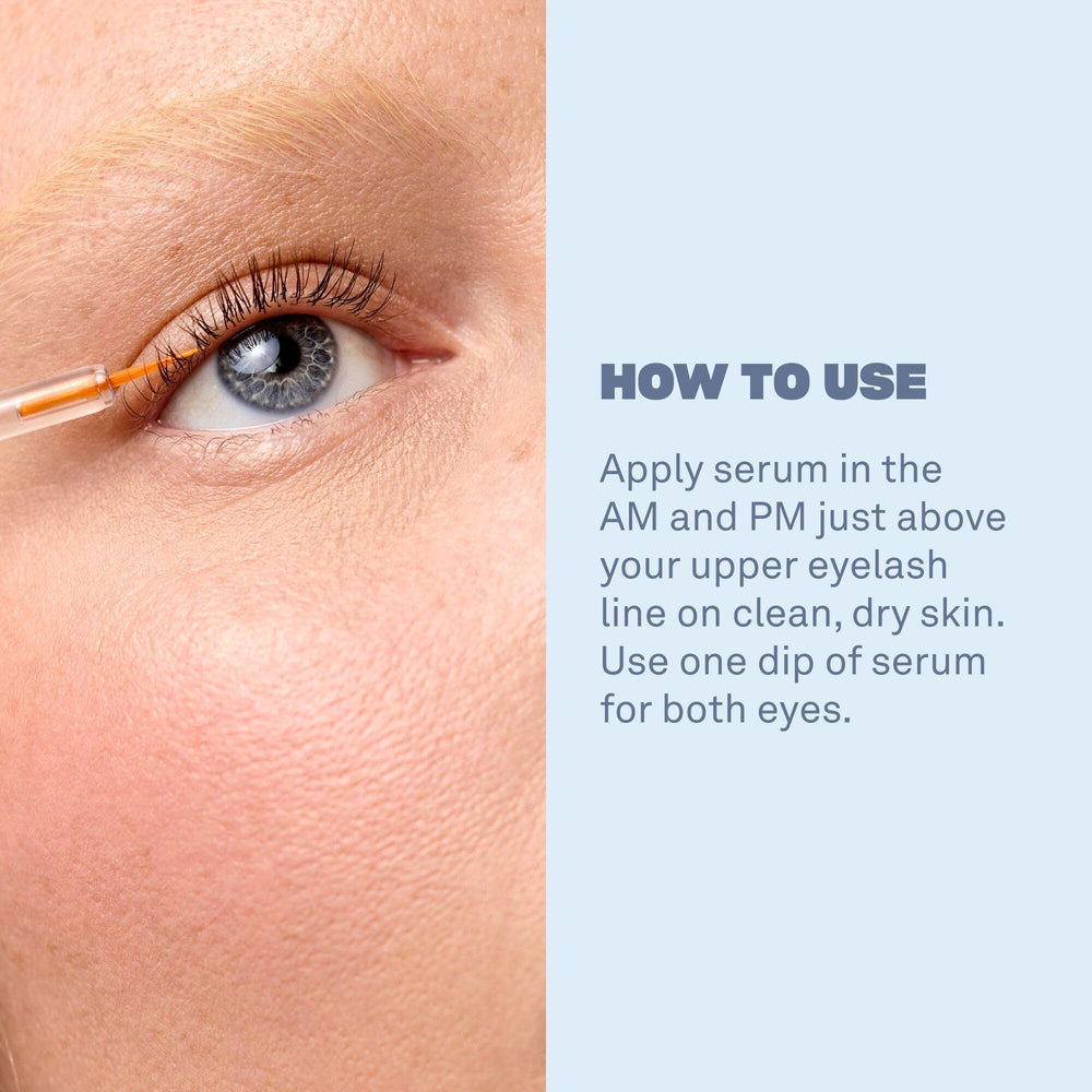 BABE ORIGINAL Renewing Lash Serum nightly use on a clean eye area.