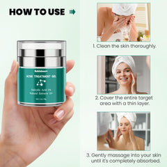 Close up of Bablabear acne cream texture ideal for spot treatment