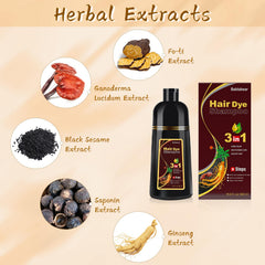 Bablabear brown hair dye shampoo application on dry hair demonstrates simple 15-20 minute coloring.