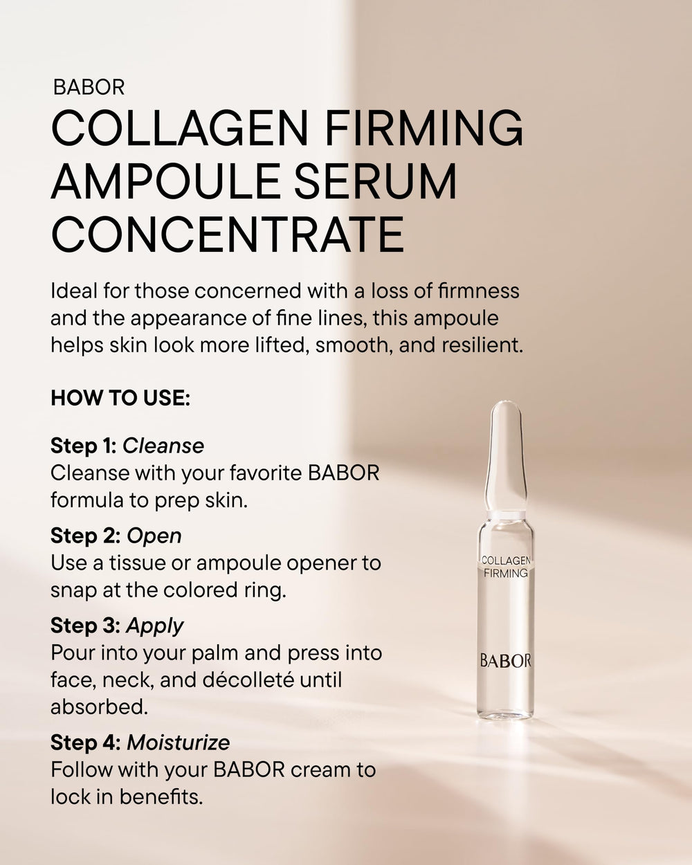 BABOR application ritual shot implies morning use for refreshed skin