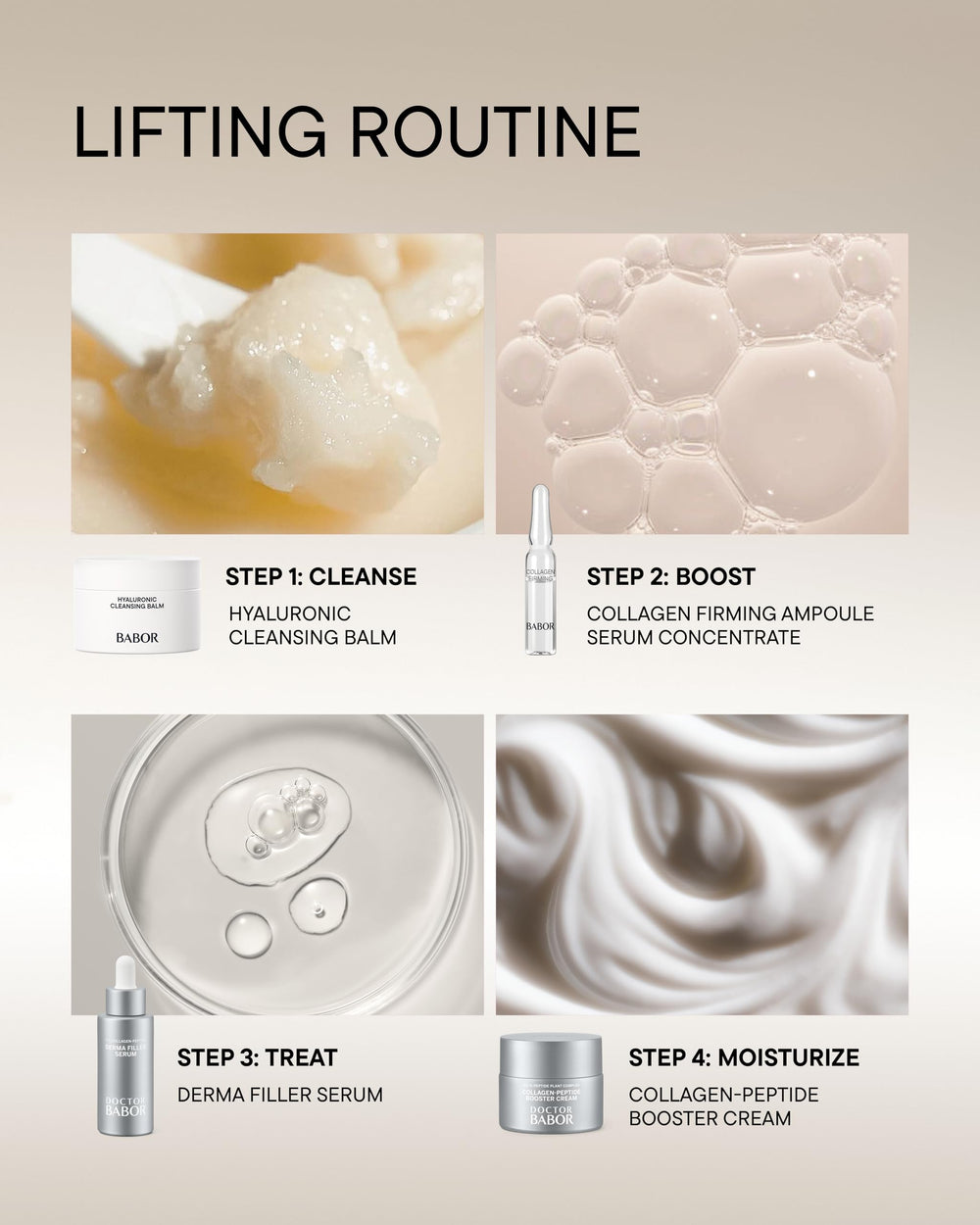 BABOR skincare routine layout showcases the 7-day plan