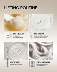 BABOR Collagen Peptide Booster Cream on face, neck, and décolleté for firming look
